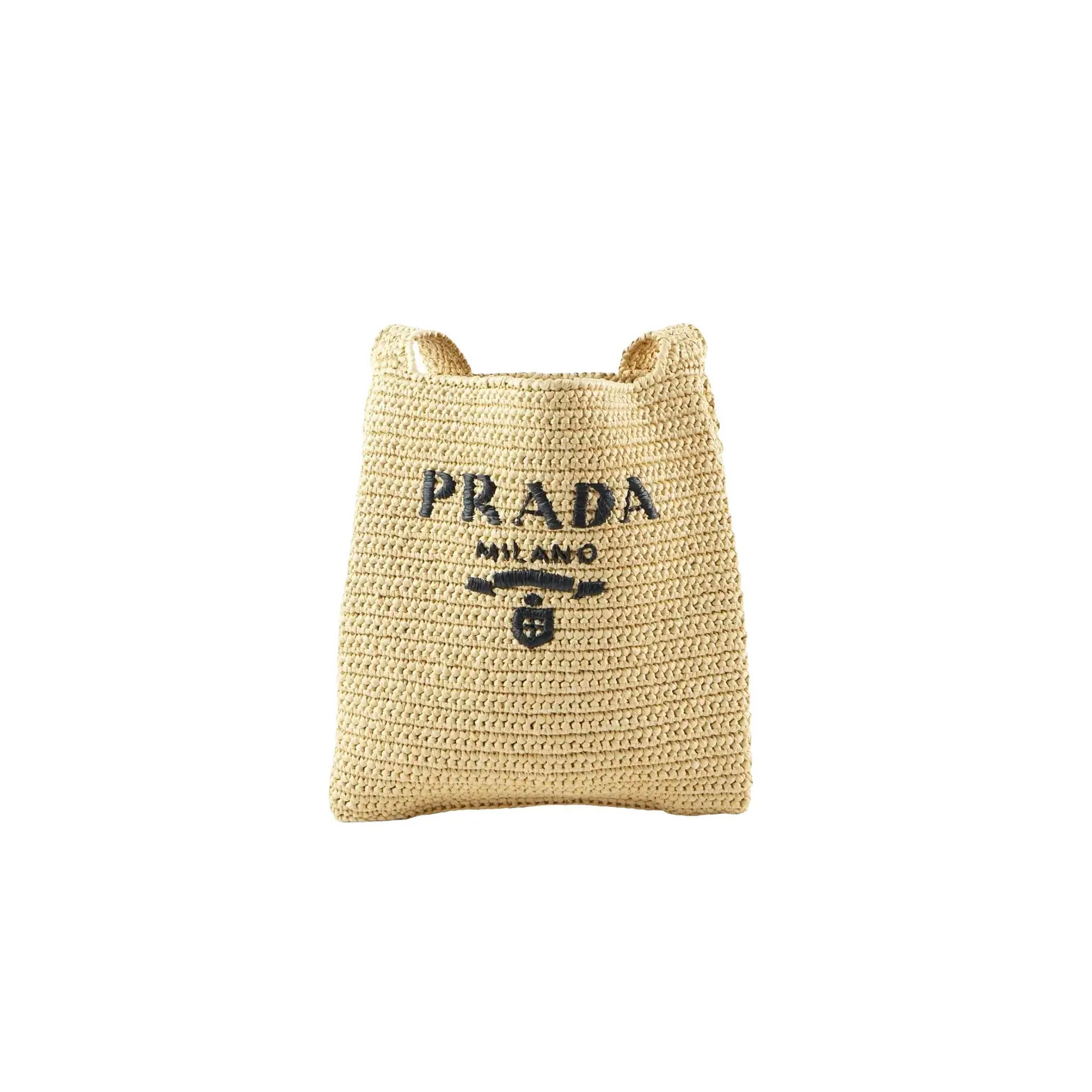 PRADA LARGE WOVEN RAFFIA TOTE BAG 1BG182 (42*40cm) 